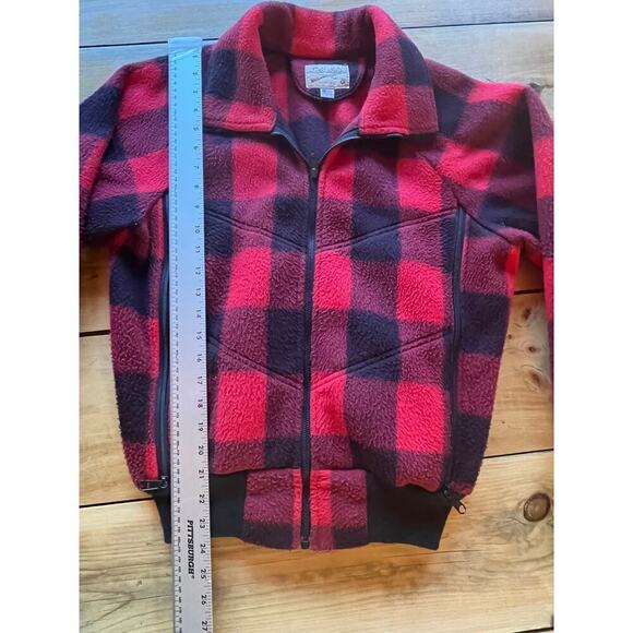Cabela's Women's Black & Red Plaid Zip up jacket. Vintage? Made in USA. LARGE - Picture 4 of 8